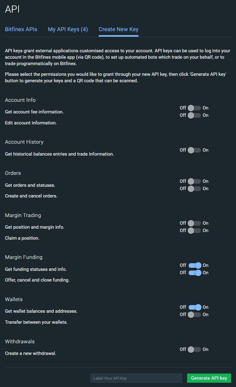 Bitfinex key